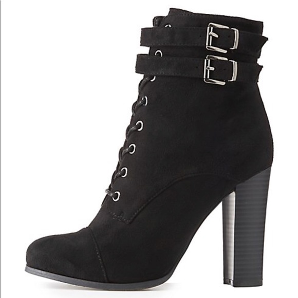 block heel booties lace up